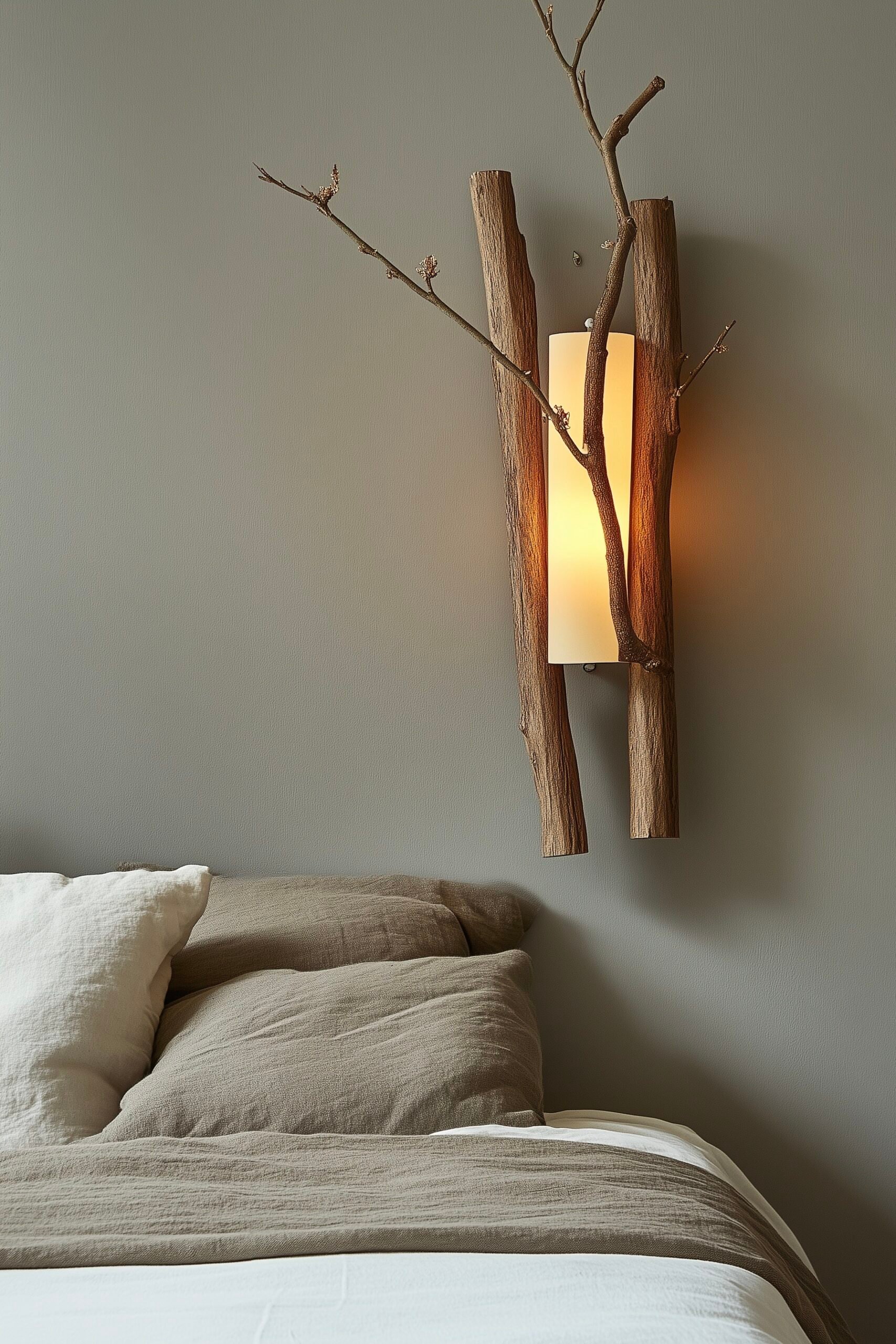 fabriquer diy bois flotté lampe chevet