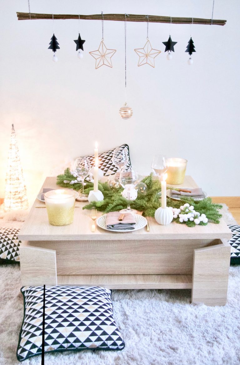 Inspiration déco table de Noël entre amis