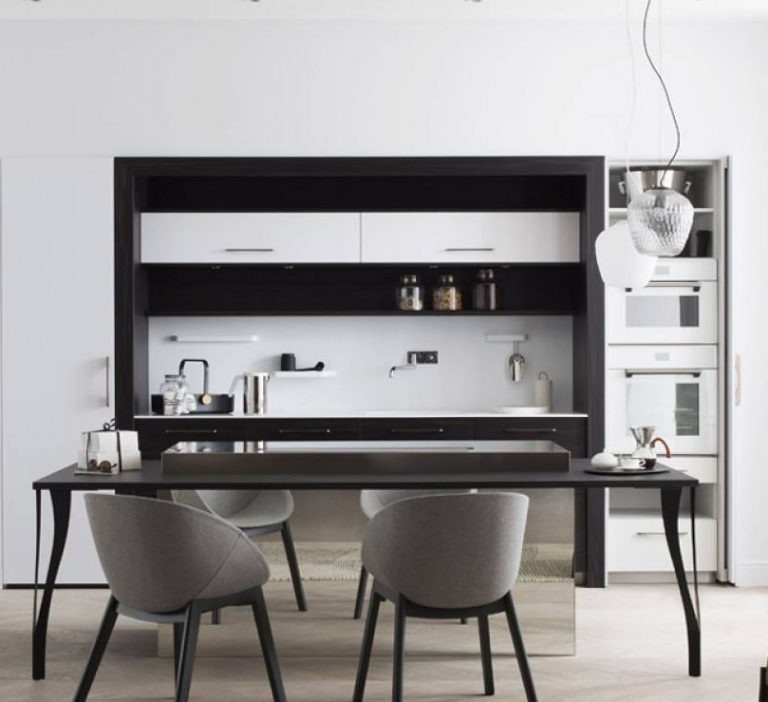 cuisine noire et blanche design perene