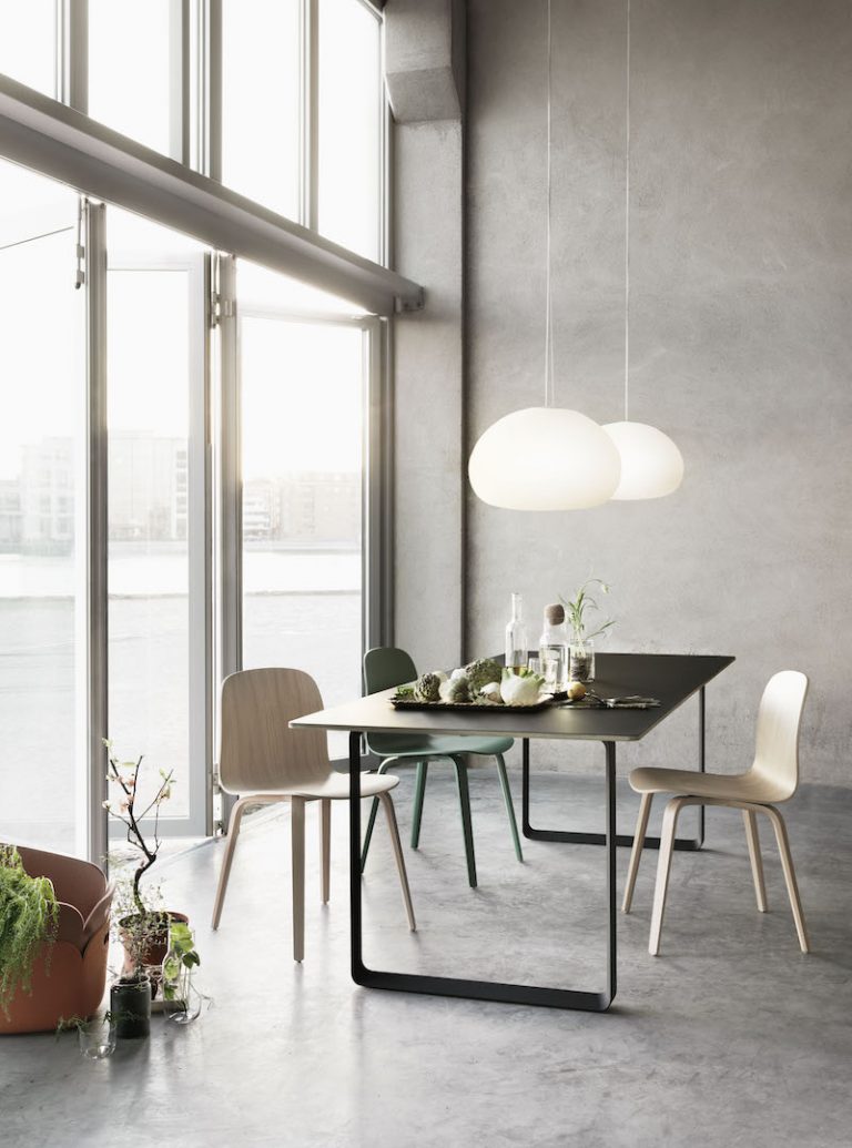 salle à manger en béton ciré Muuto