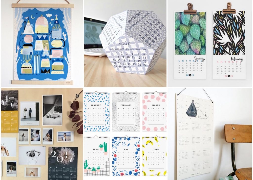 calendrier 2017 illustration deco