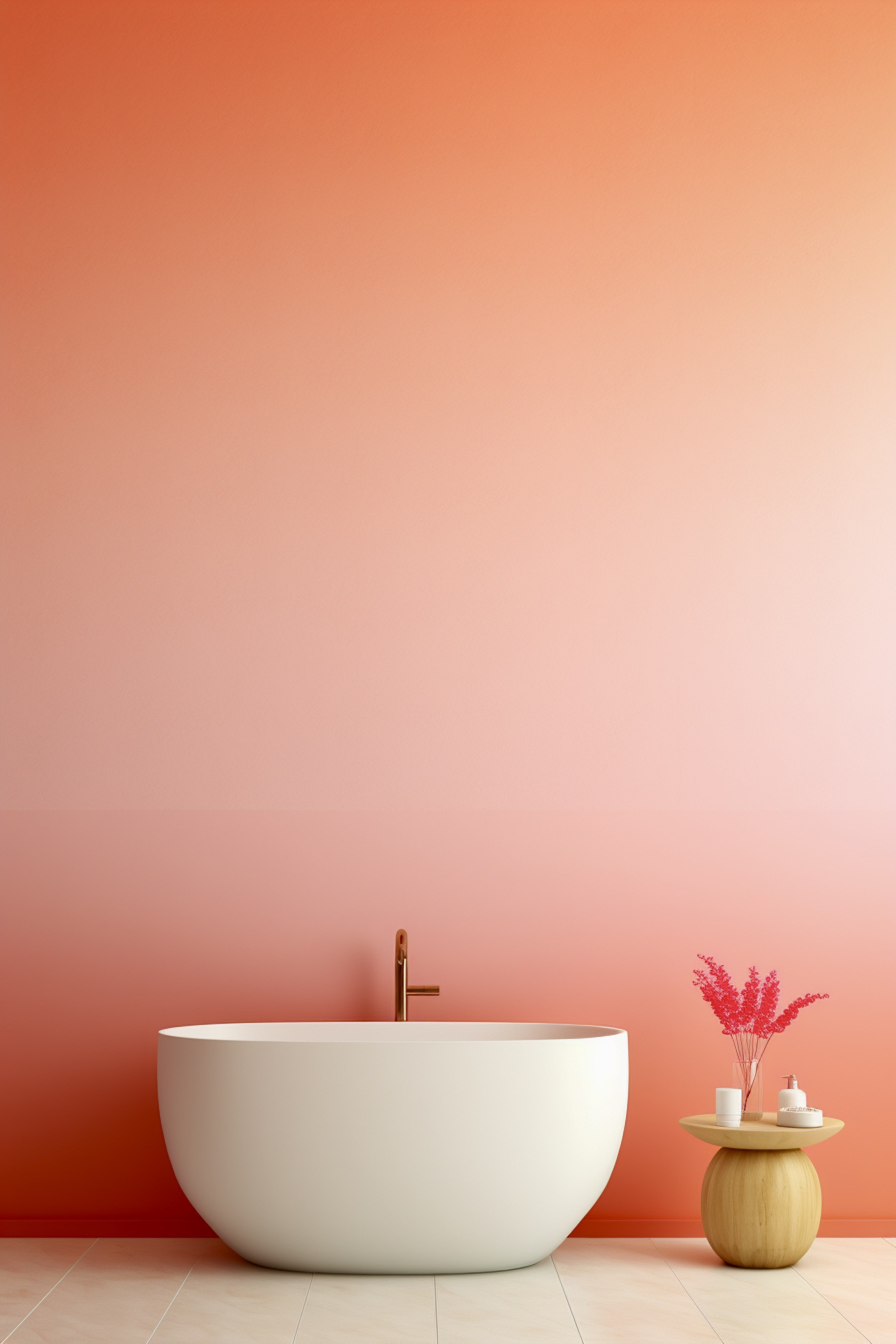 salle de bain fluo rose orange blanche