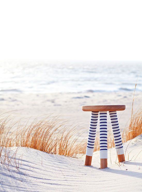 déco printemps et tabouret pull marin