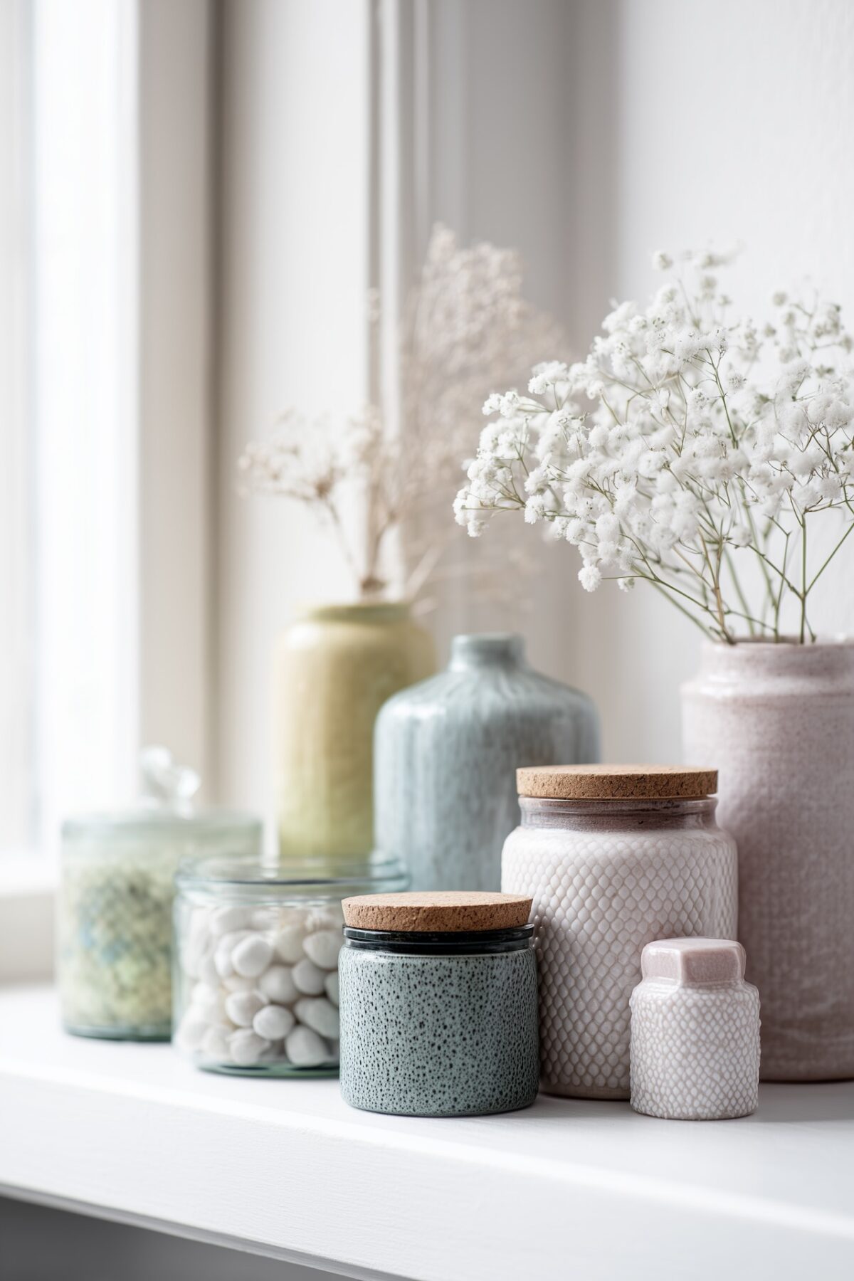 bocaux verre céramique décoration nordique couleur pastel