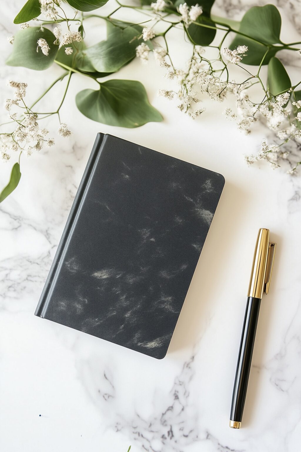 carnet marbre noire album photo