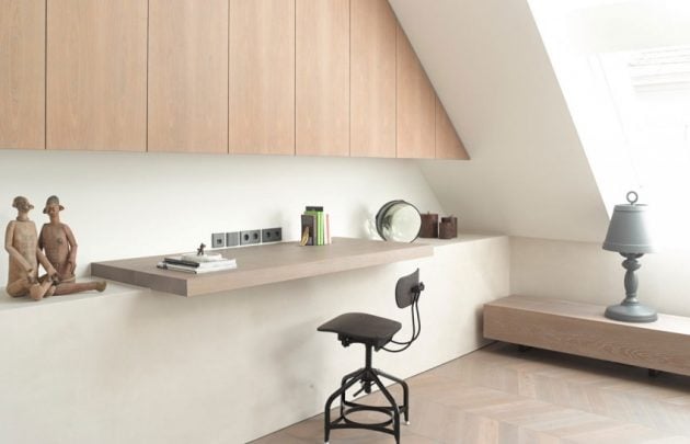 coin bureau sous les toits style minimaliste