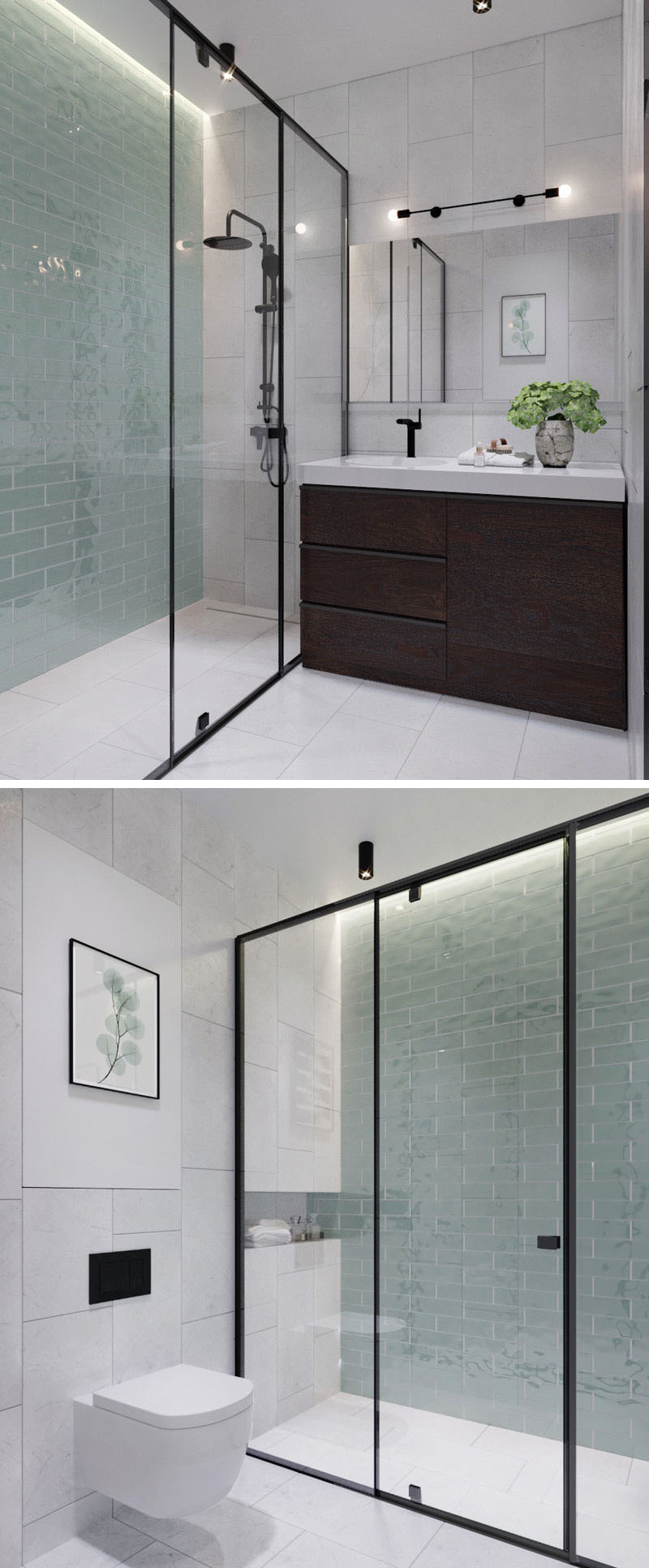salle de bain mur bleu canard clemaroundthecorner.com