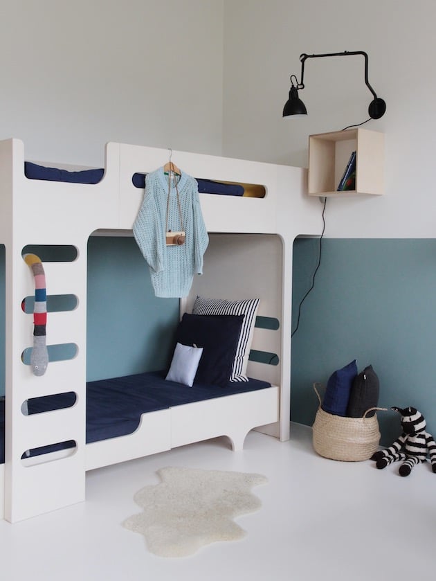 chambre enfant lit superposé déco style minimaliste