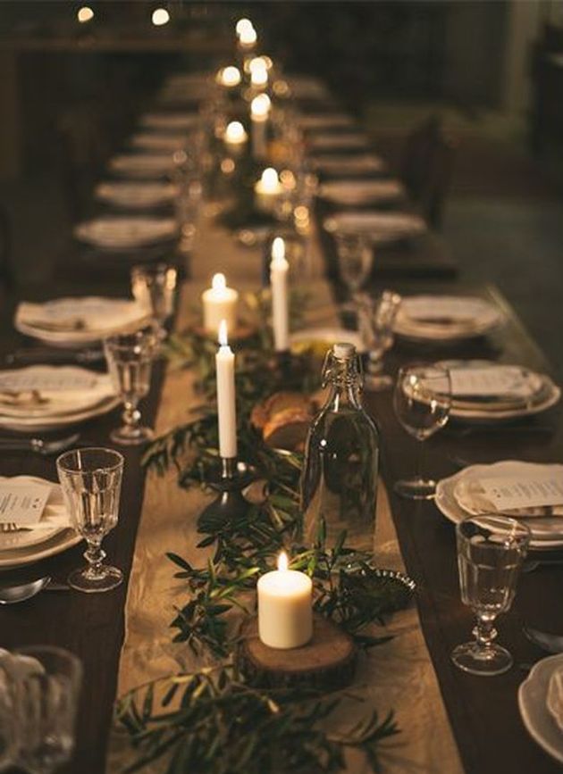 mariage theme hiver table bois rustique