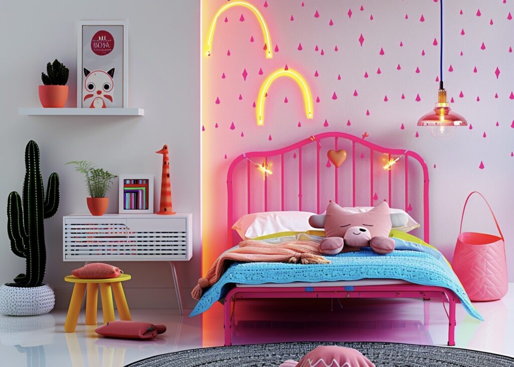 déco fluo chambre rose - blog