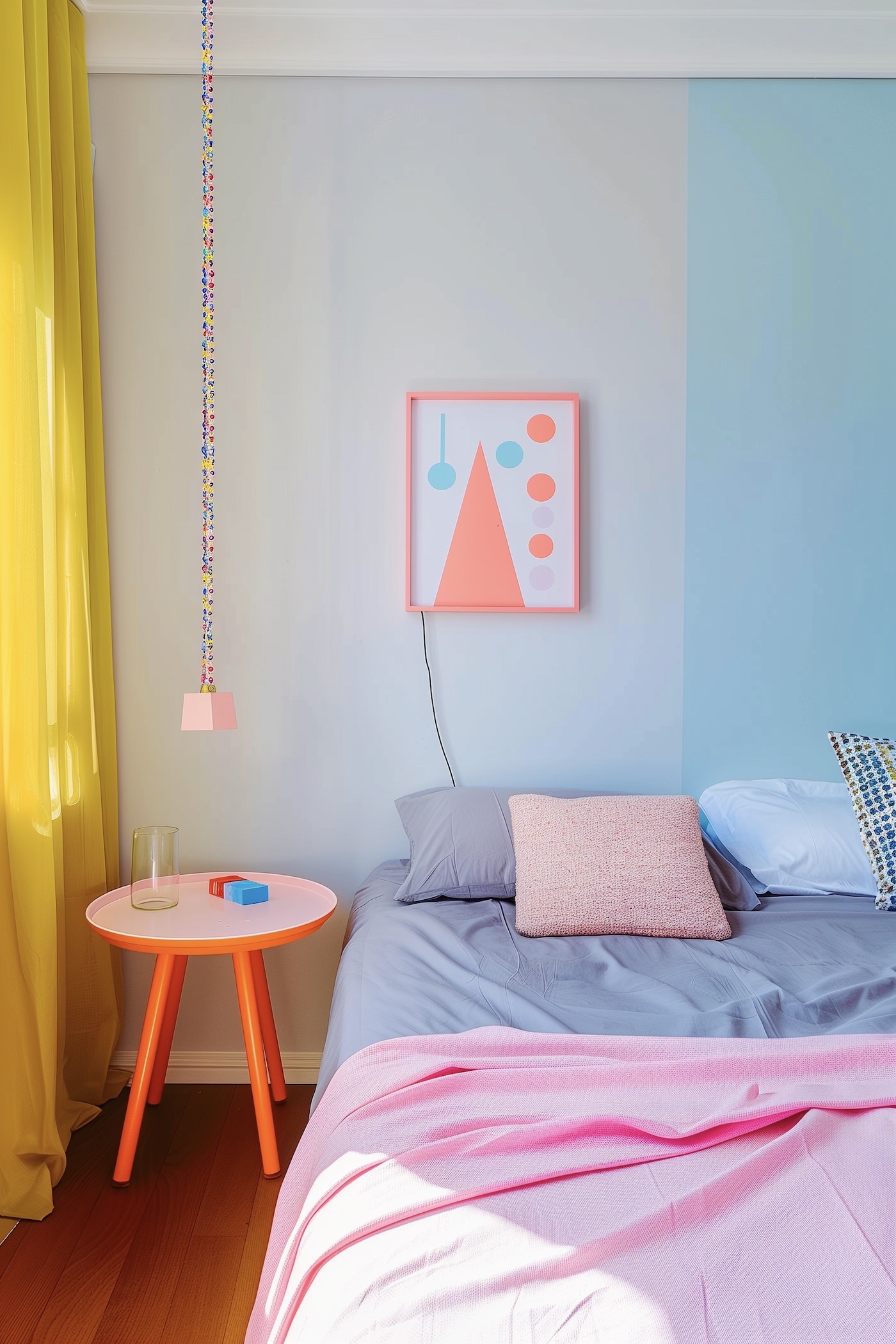 décoration chambre multicolore pastel colorée