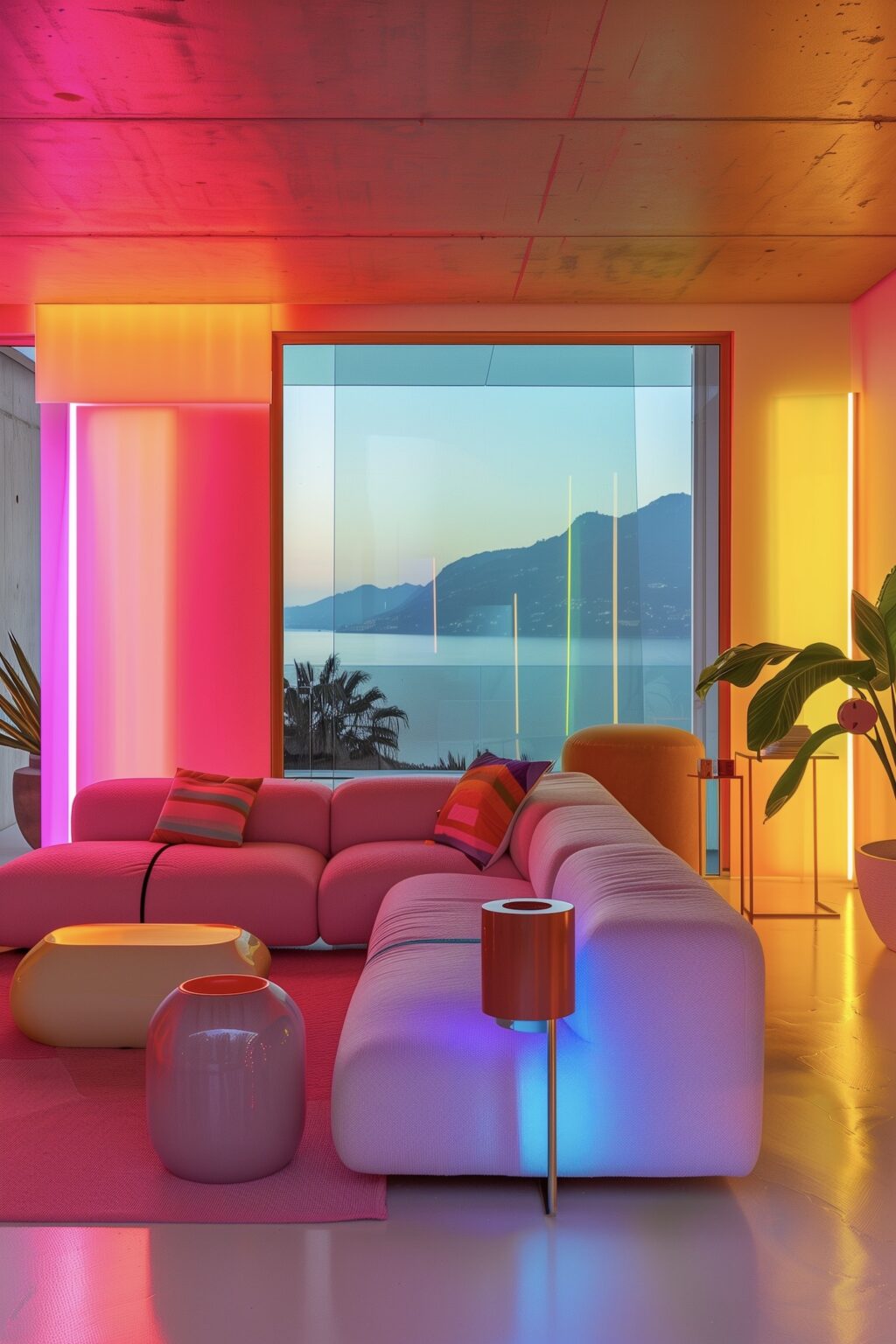 salon déco fluo néon tube lumineux