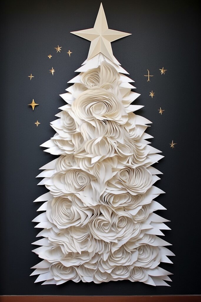 décoration murale en papier sapin origami à faire soi-même