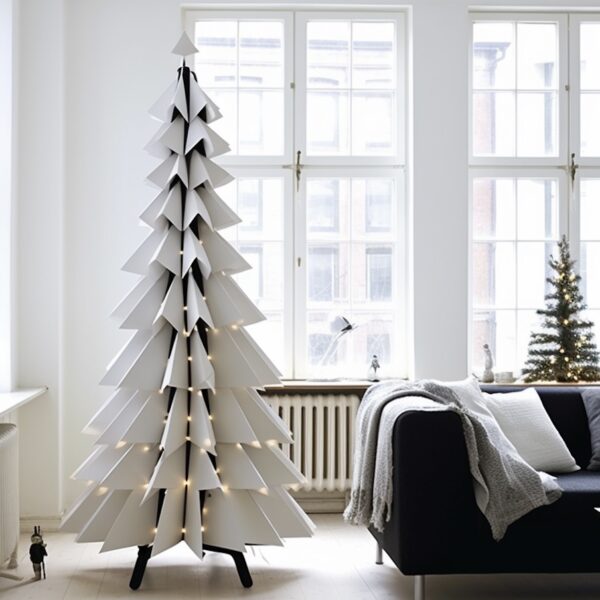 DIY sapin de Noël fait maison origami feuille blanche