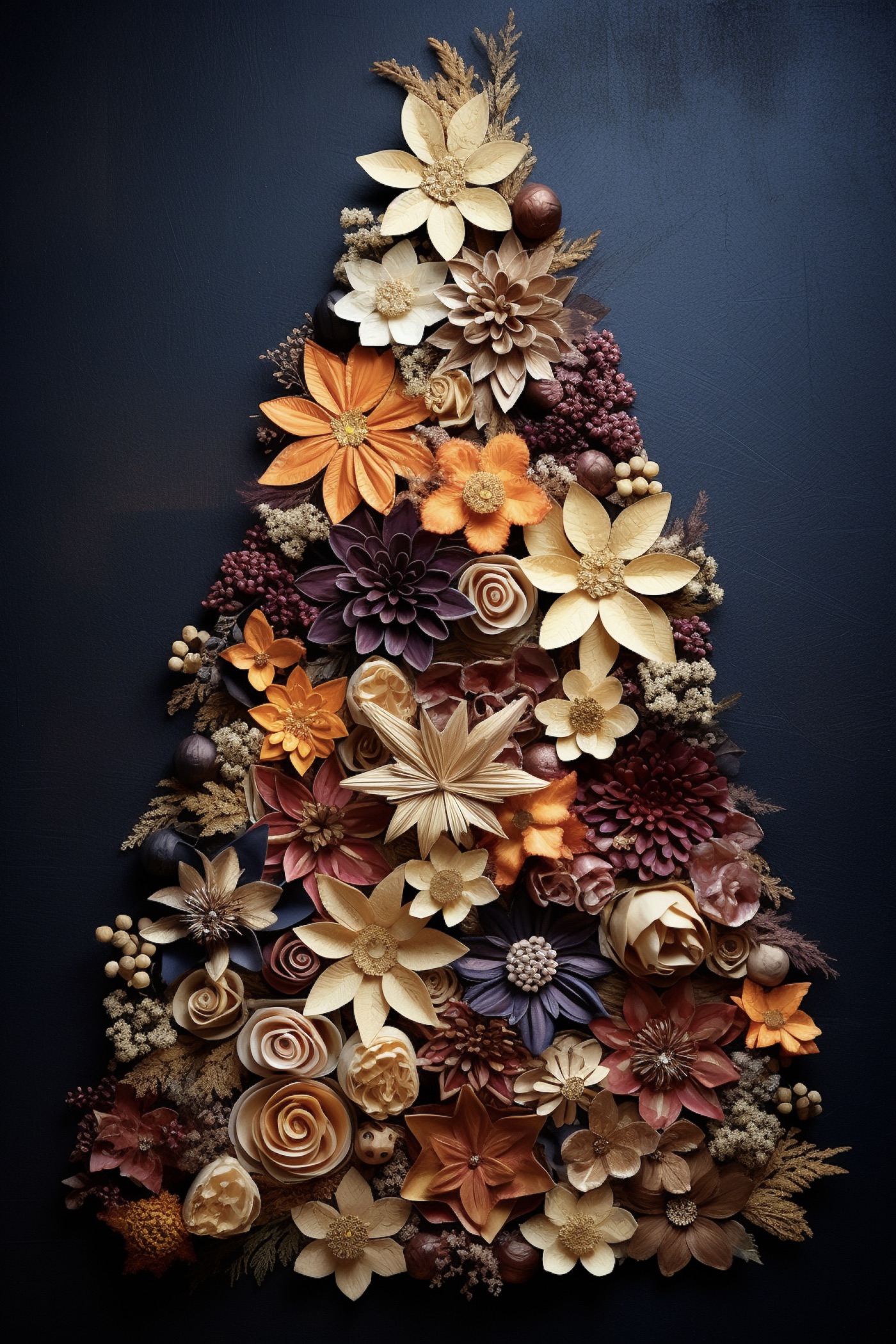 Noël écologique sapin recyclable fleur en papier bois