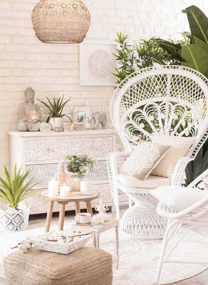 le fauteuil emmanuelle en rotin blanc decoration naturelle nature plante