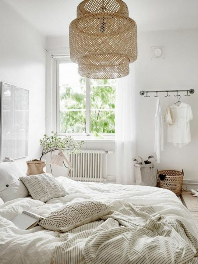 couleur de chambre blanc bois nature cosy