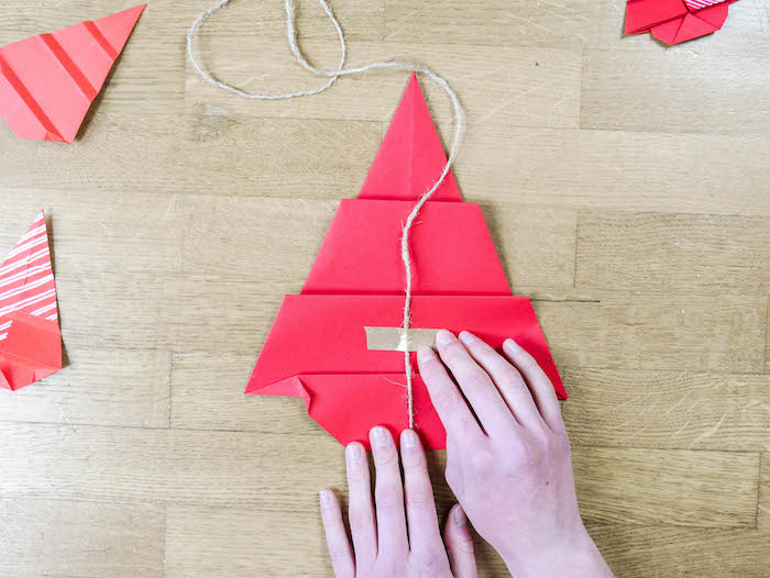instruction origami décoration Noël