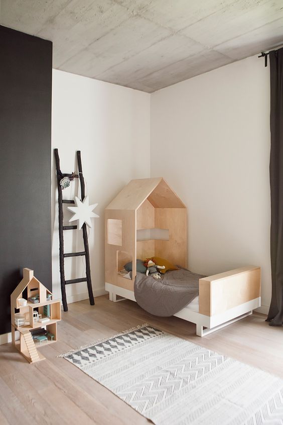 lit cabane interieur chambre enfant loft minimaliste - blog déco - Clem Around The Corner