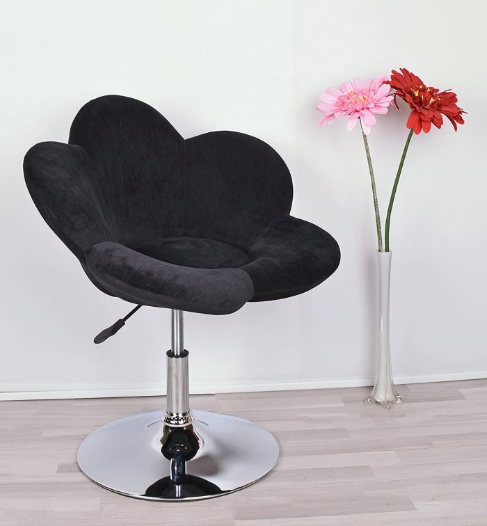 chaise en forme de fleur fauteuil coquelicot velours