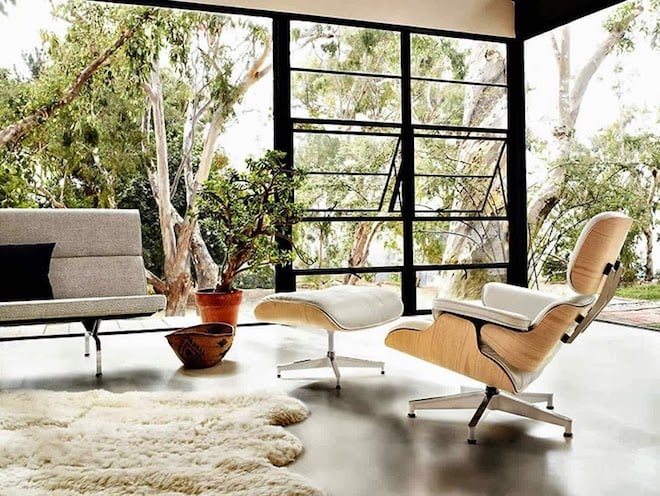 maison Eames Lounge Chair Ottoman blanc beige salon