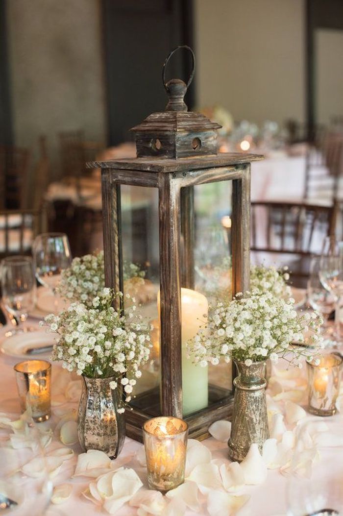 style rustique decoration mariage champetre table bougies fleurs blanc evenement