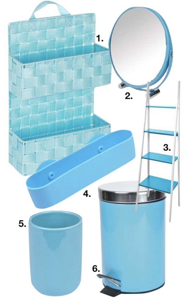 bleu glacier salle de bain poubelle etagere miroir