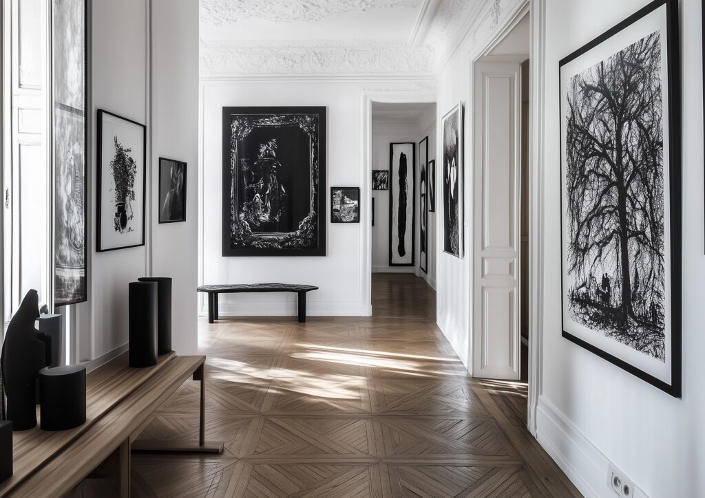 aménager couloir noir blanc - blog déco