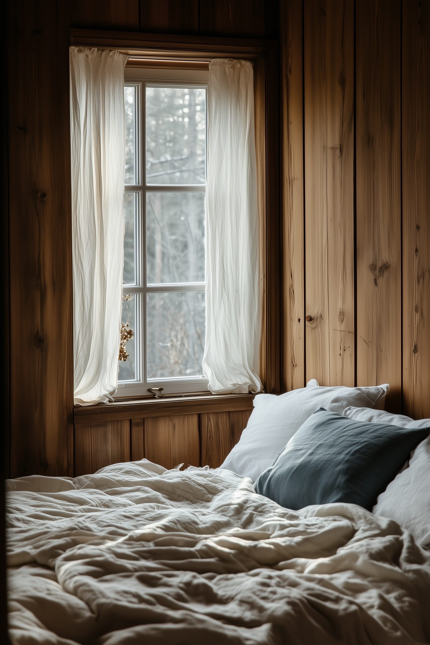 chambre en bois mur plafond en courbe ambiance cocooning