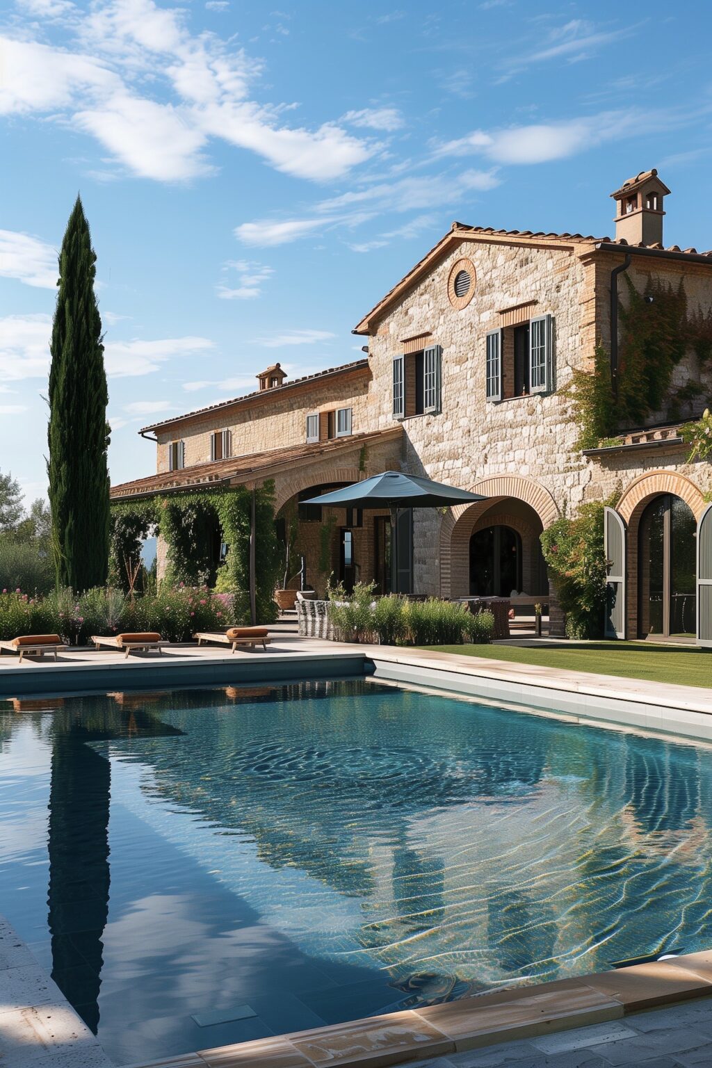 style rustique murs pierre maison campagne Toscane