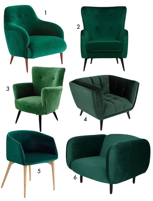 fauteuil vert velours decoration blog deco