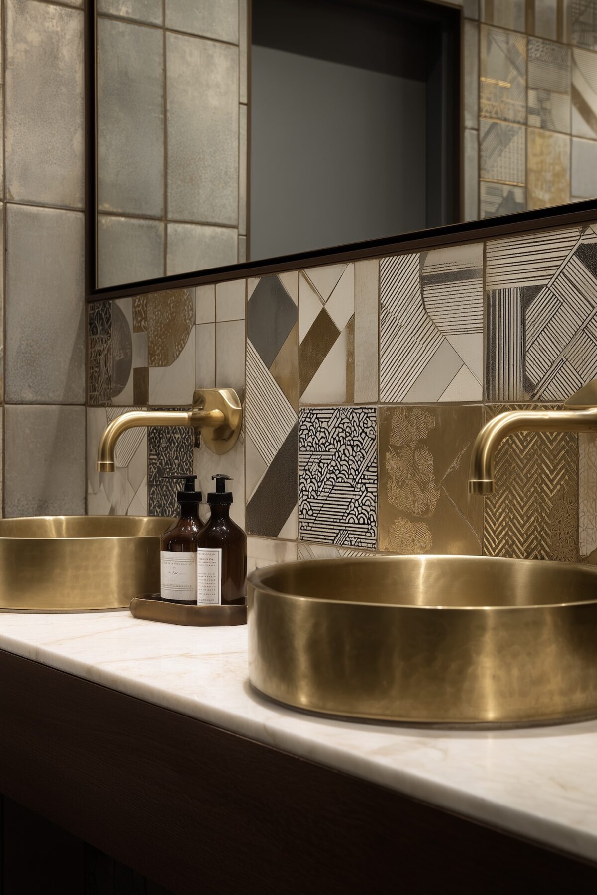 vasque laiton rond métal doré martelé