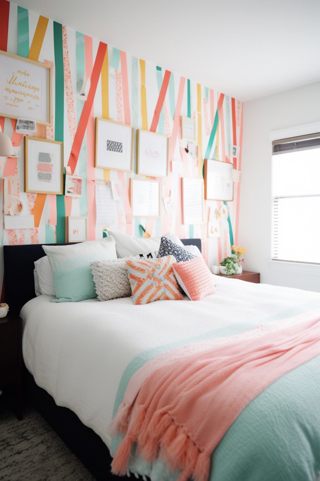 chambre couleur pastel fluo flashy adolescente