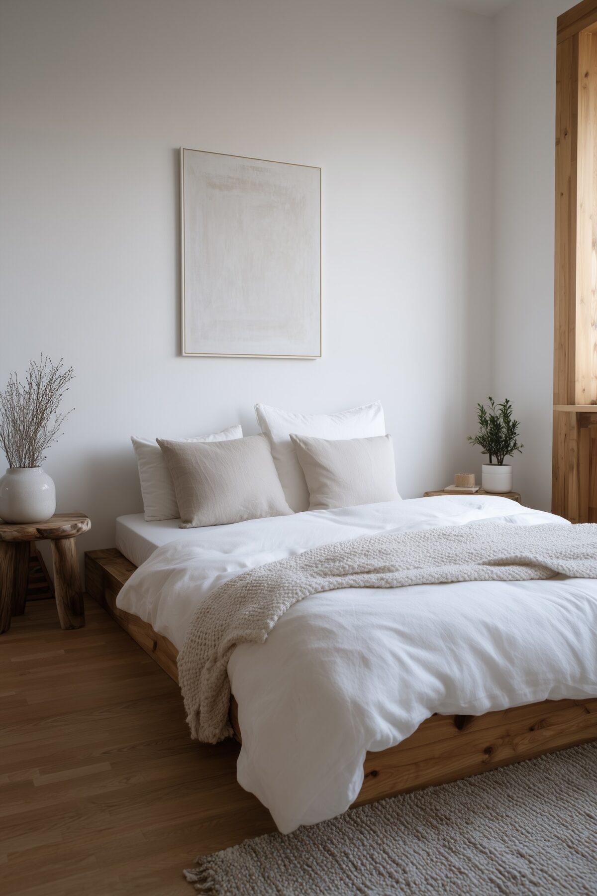 chambre chic installer cadre au-dessus lit