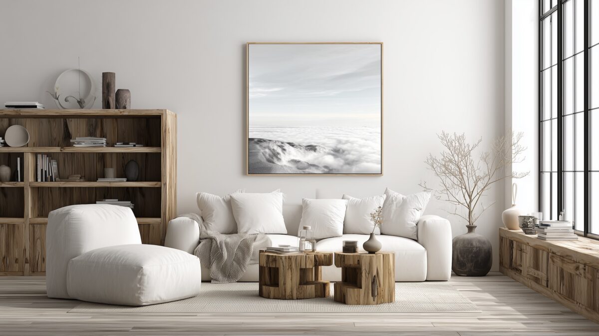 règles hauteur accrocher poster au-dessus meuble