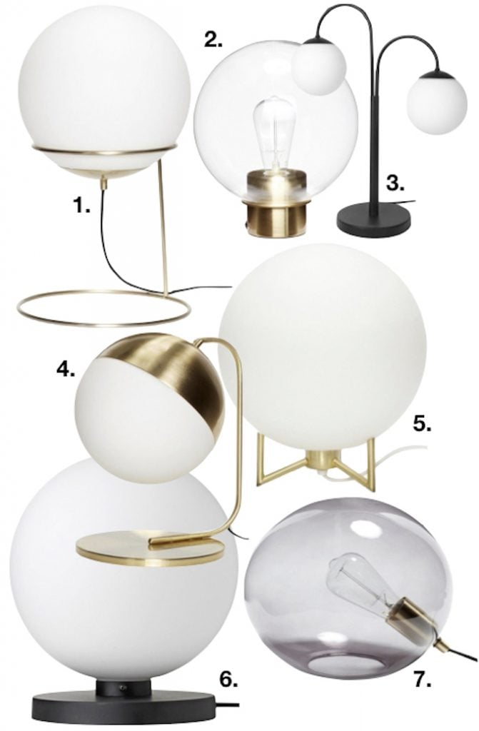 lampe boule shopping list lampe de chevet sphère rond or noir design tendance 2018 clemaroundthecorner blog déco