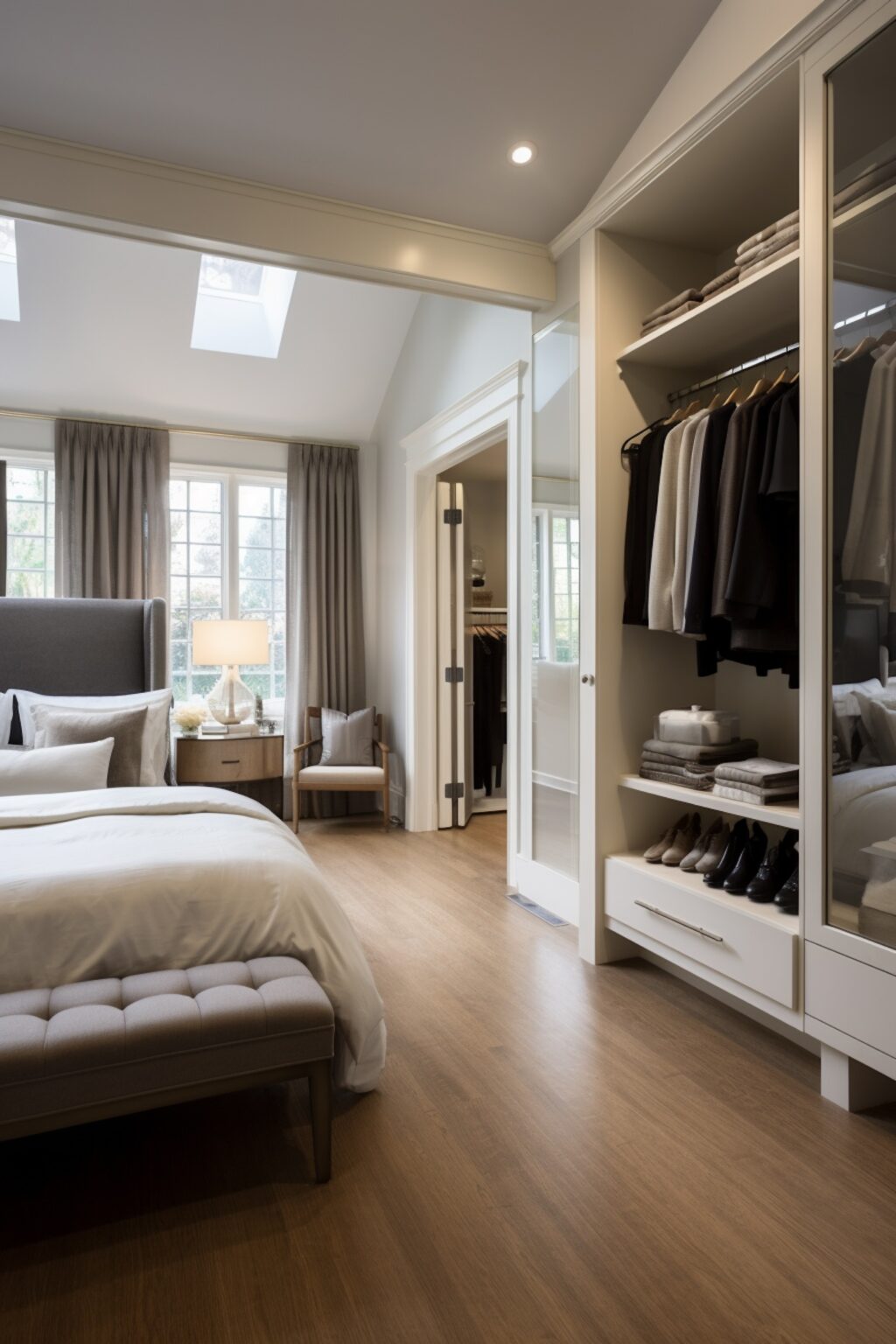 dressing ouvert dans la chambre aménagement classique chic