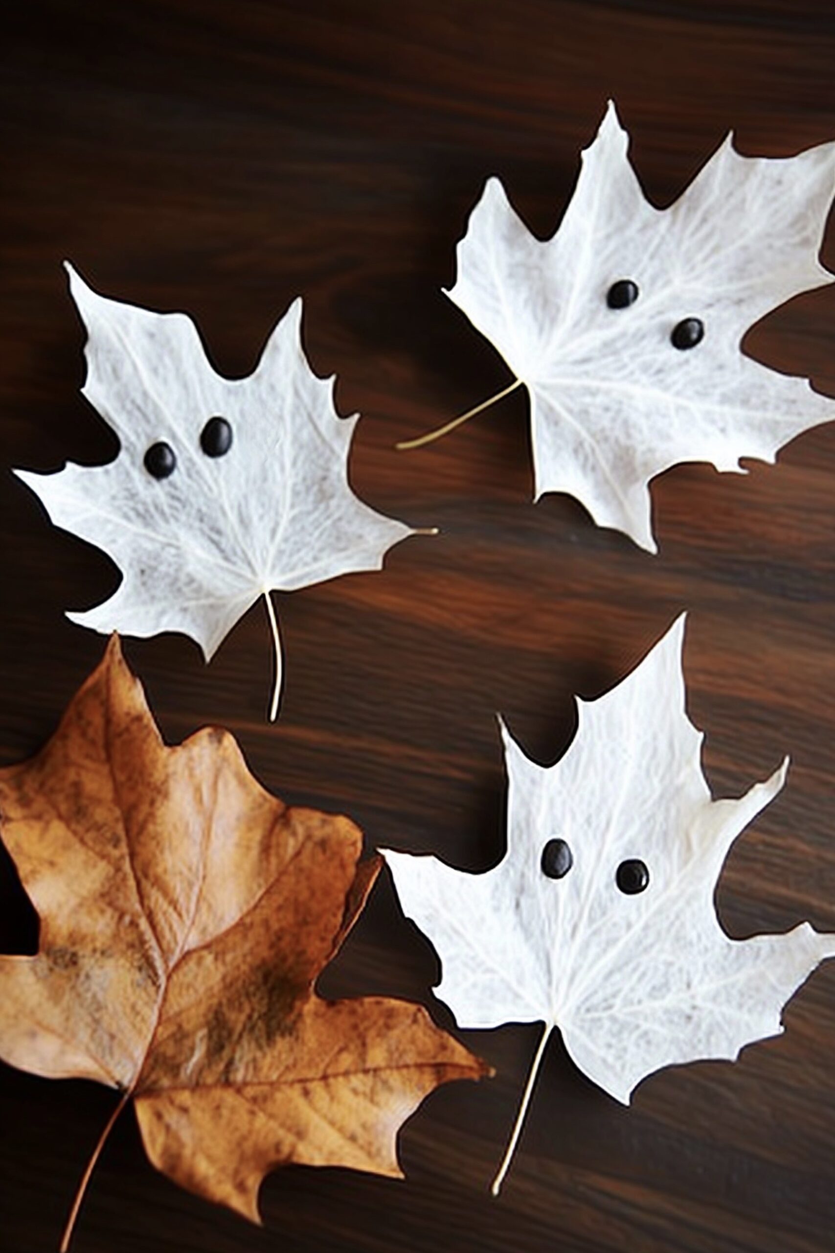 diy enfant facile feuille halloween fantôme