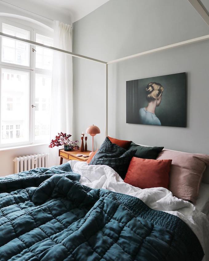 couleur de l'année pantone 2019 living coral chambre décoration bleu blog déco clem around the corner