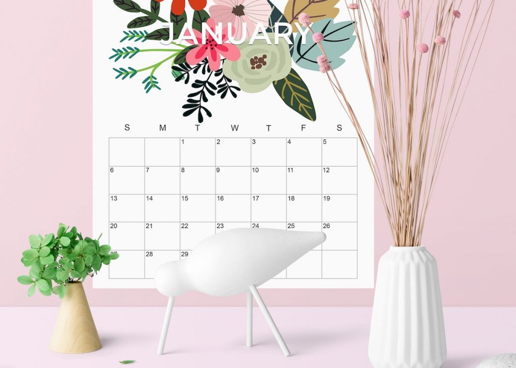 calendrier 2019 original floral design fleurs couleurs blog déco clem around the corner