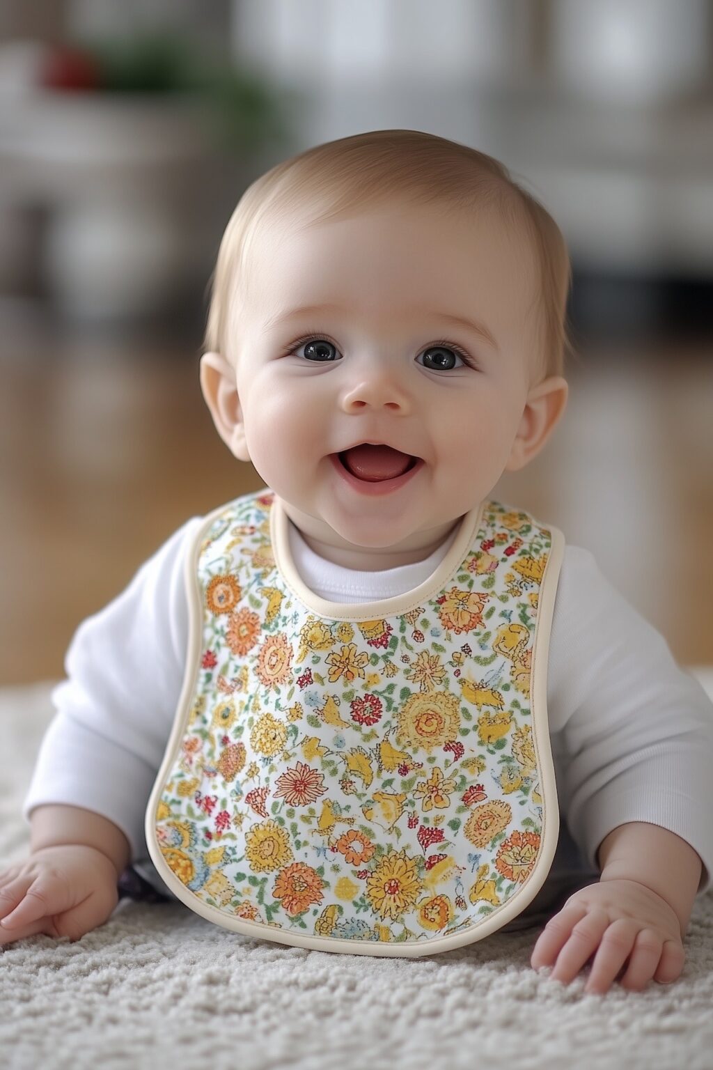 patron bavoir bébé motif fleurs gratuit