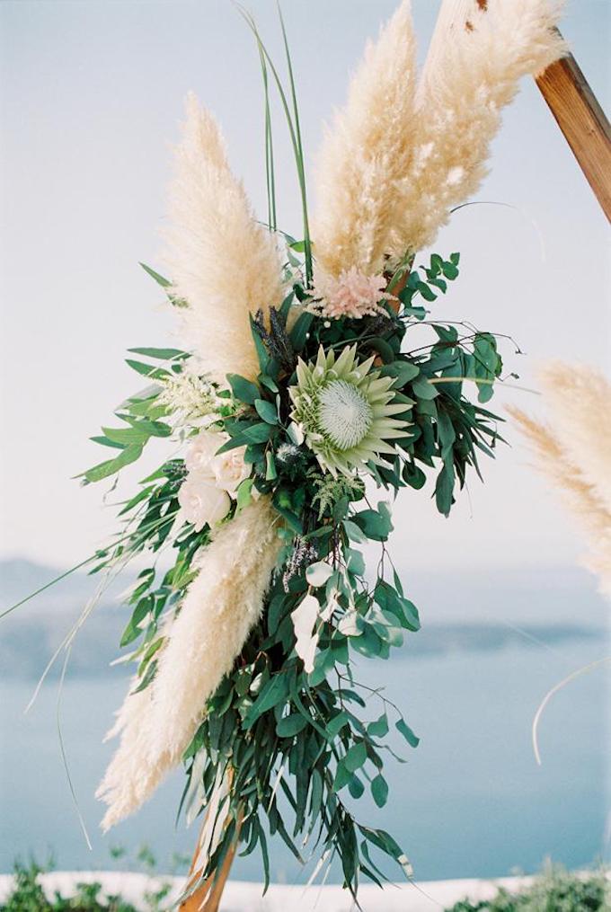 l'herbe de la pampa grèce mariage decoration - blog déco - clem around the corner