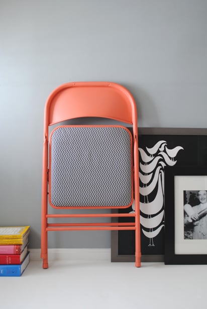 DIY chaise pliante orange blanche noire - blog déco - clem around the corner