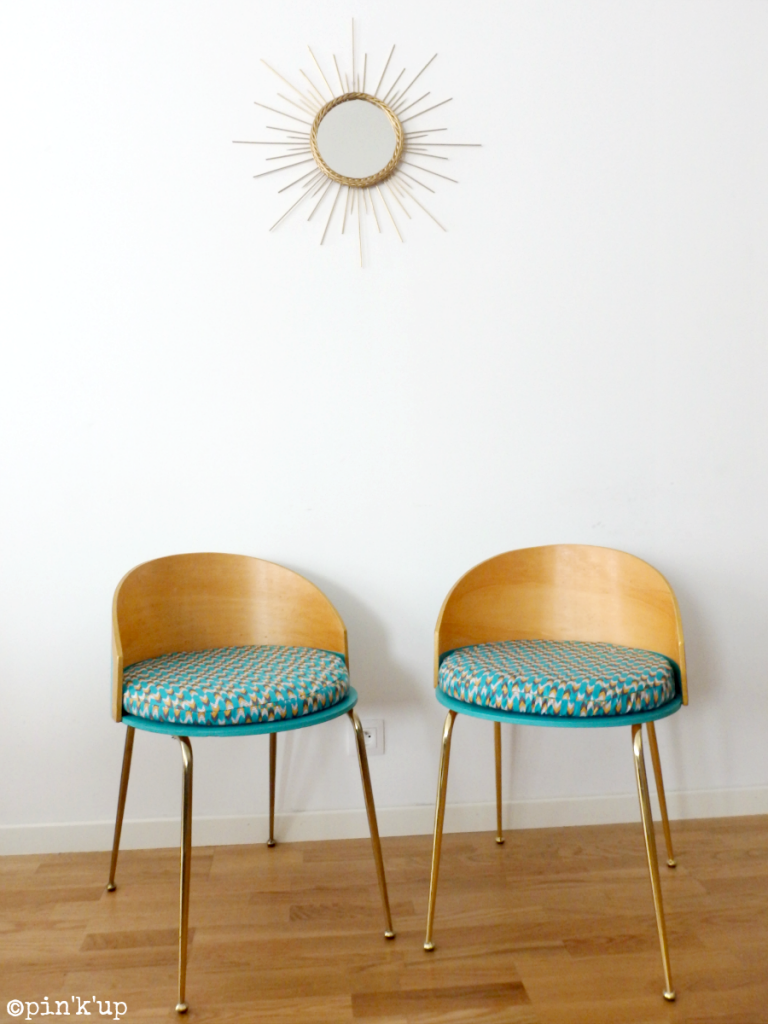DIY chaise bois or bleu soleil ambiance estivale - blog déco - clem around the corner