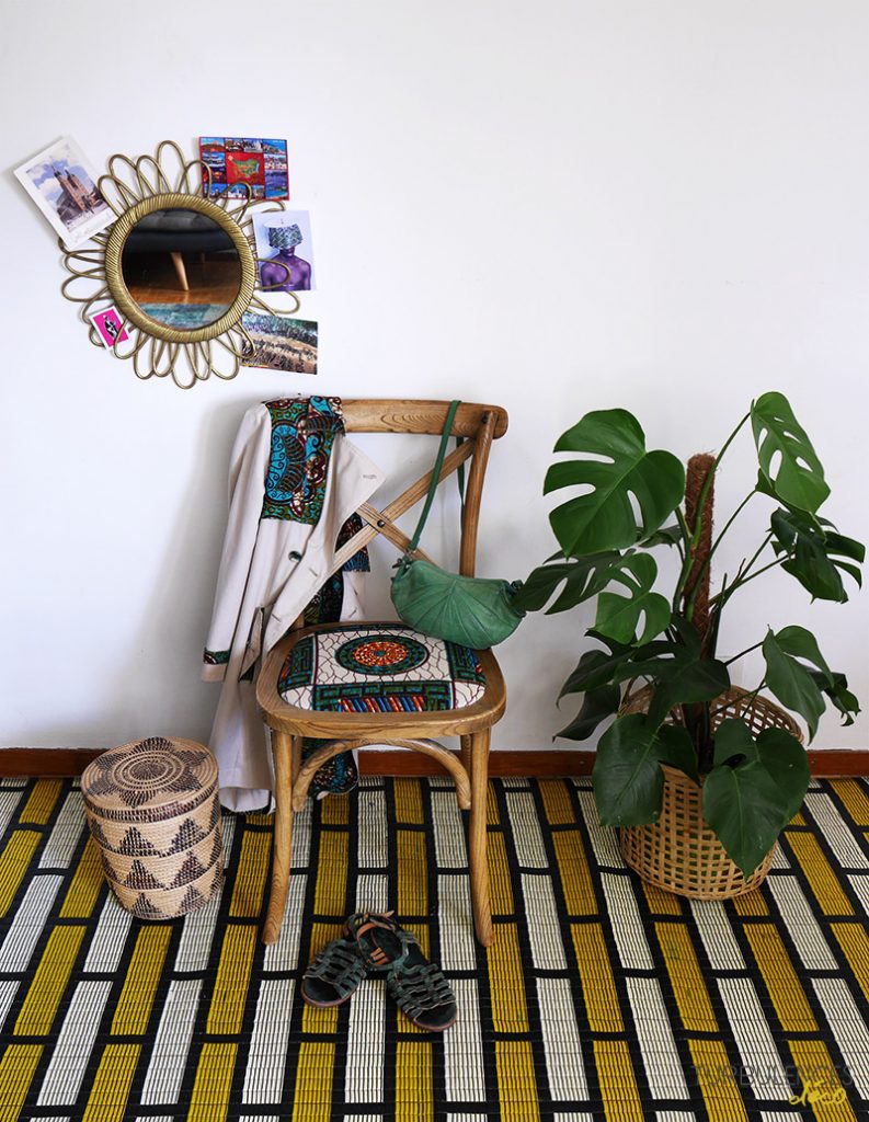 DIY chaise bois coussin wax style ethnique - blog déco - clem around the corner