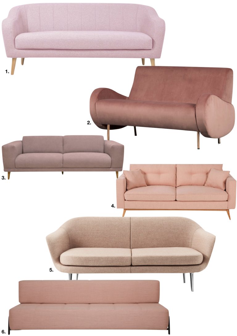 millennial pink canapé rose tissus salon - blog déco - clem around the corner