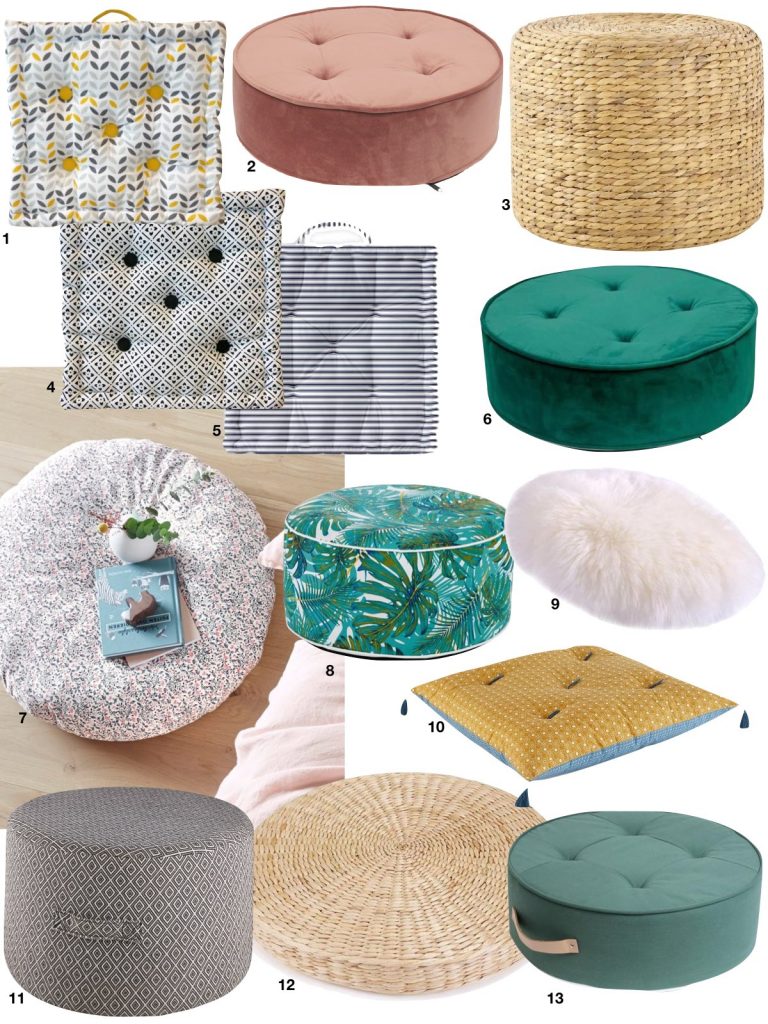 coussin de sol pas cher design - blog déco - clem around the corner