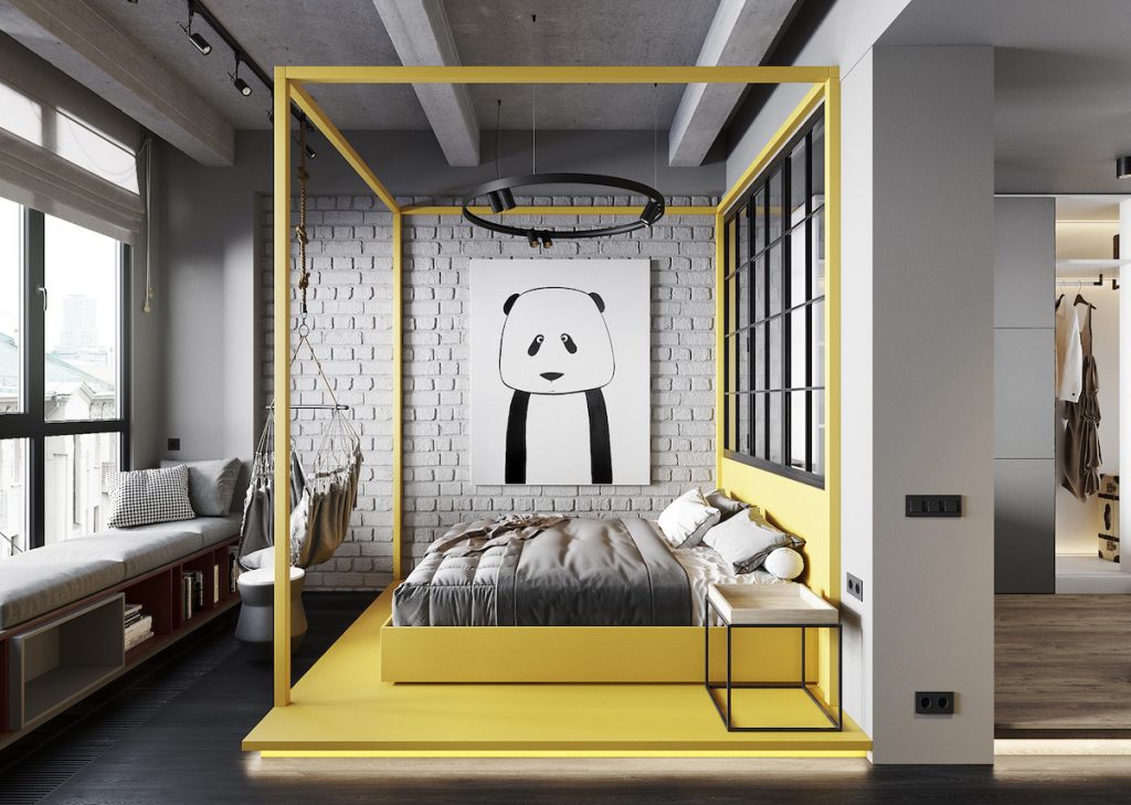 studio étudiant à Moscou loft béton gris - blog déco - clem around the corner