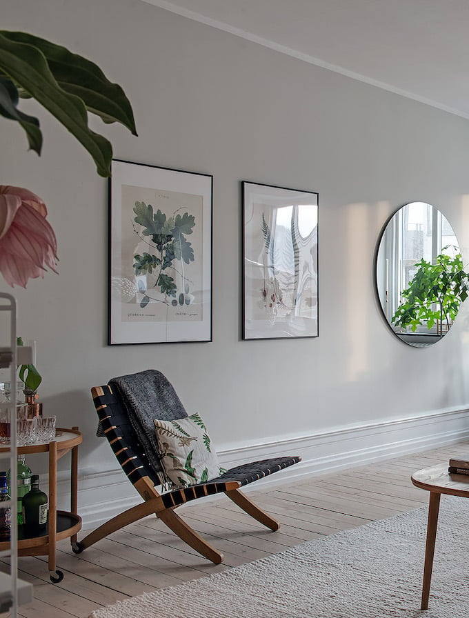 appartement suédois salon lumineux fleurs tropique - blog déco - clem around the corner