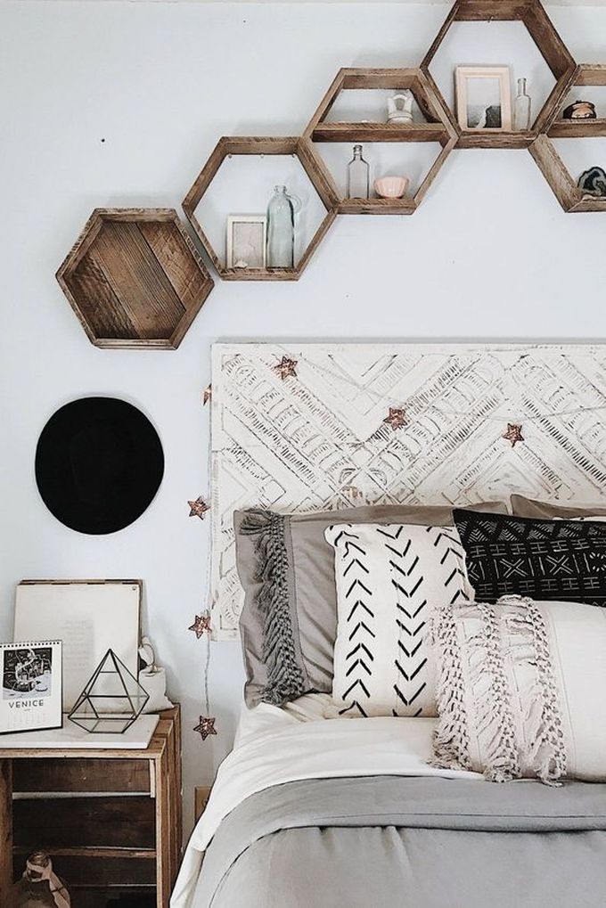 optimiser le rangement étagère murale hexagone diy blog déco clem around the corner
